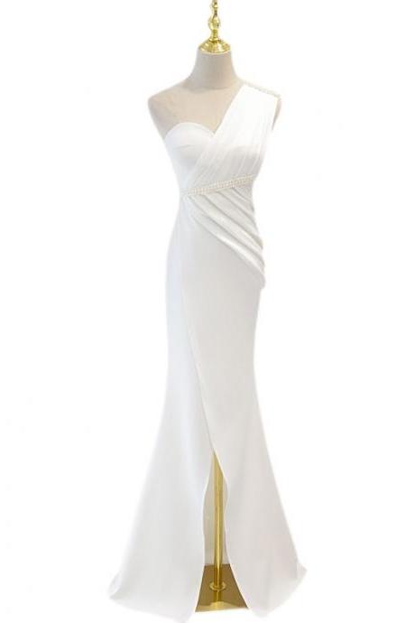 Prom Dresses,one-shoulder Evening Dress For Women 2022 Class Fishtail Long Dress
