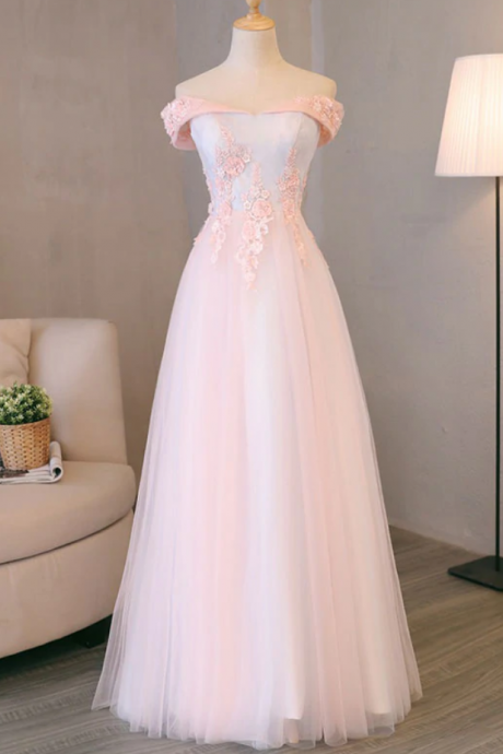 Prom Dresses,lace Off Shoulder Lonng Prom Dress, Evening Dress
