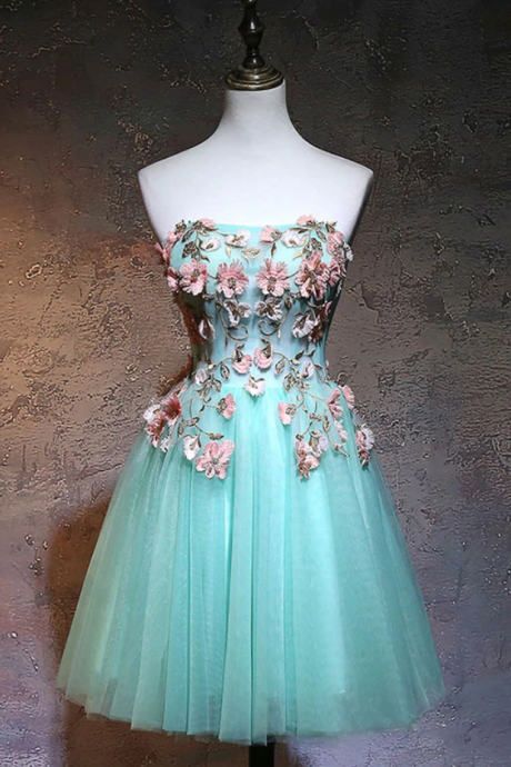 Homecoming Dresses,tulle Lace Applique Short Prom Dress