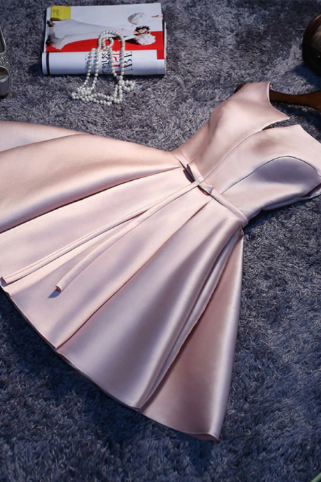 Homecoming Dresses,simple A Line Satin Short Prom Dress, Homecoming Dress