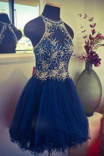Homecoming Dress,short Prom Dress ,beading Prom Gown,tulle Prom Dress