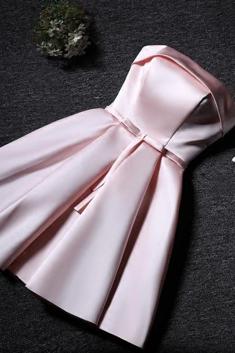 Scoop Satin Lace-up Homecoming Dress , Lovely Party Dress
