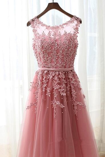 Lovely Pink Tulle Knee Length Short Prom Dresses, Cute Homecoming Dresses, Sweet Dresses