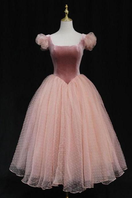 Pink Tulle Short Prom Dress Pink Tulle Homecoming Dress
