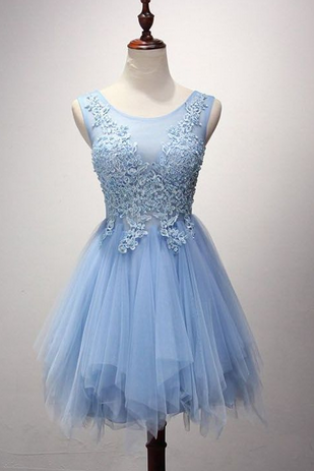 Fashion Homecoming Dress,popular Short Prom Dress,illusion Sleeveless A Line Party Gown