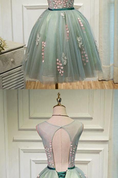 Homecoming Dresses,fashion Homecoming Dresses,short ,open Back ,tulle Homecoming Dresses