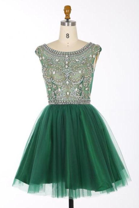 Short Emerald Green Prom Dress
