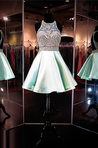 Mint Short Prom Dress,junior Sweetheart Prom Dress,sexy Open Back Prom Dress,a Line Homecoming Dress