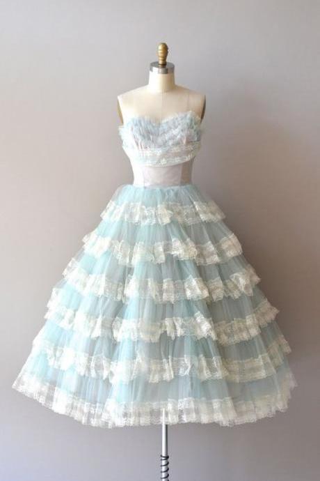Vintage Prom Dress, Lace Prom Gowns, Mini Short Homecoming Dress, Sweetheart Homecoming Gowns