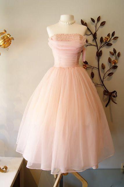 Vintage Prom Dress, Mini Short Prom Gowns, Tulle Homecoming Dress