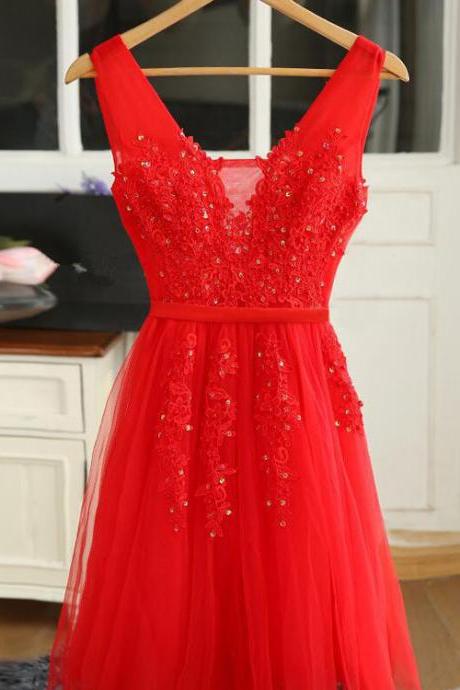Red Short Homecoming Party Dress