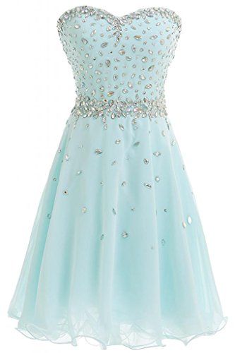 Short Tulle Homecoming Dress with Jewel Embellishments and Sweetheart Neckline 