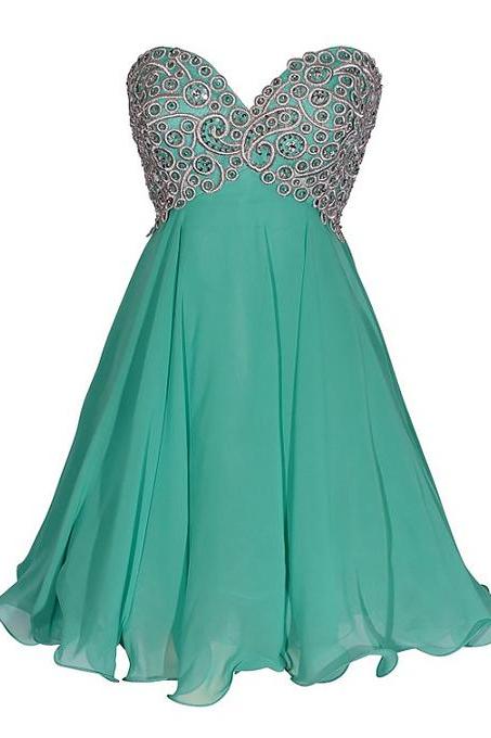 Hunter Homecoming Dresses, Sweetheart Chiffon Short Homecoming Dress, Mini Homecoming Dresses with Gorgeous Sequins