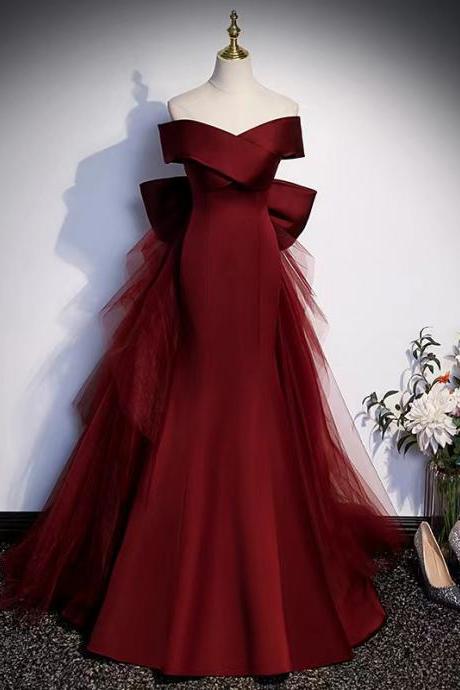 Satin Prom Dresses,red Evening Dresses,mermaid Party Dresses