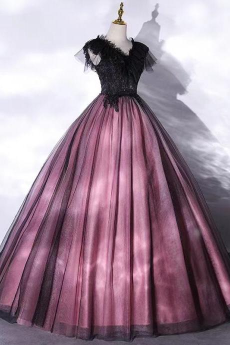 V Neck Prom Dress,pompous Ball Gown Dress, High Qulaity Elegant Dress