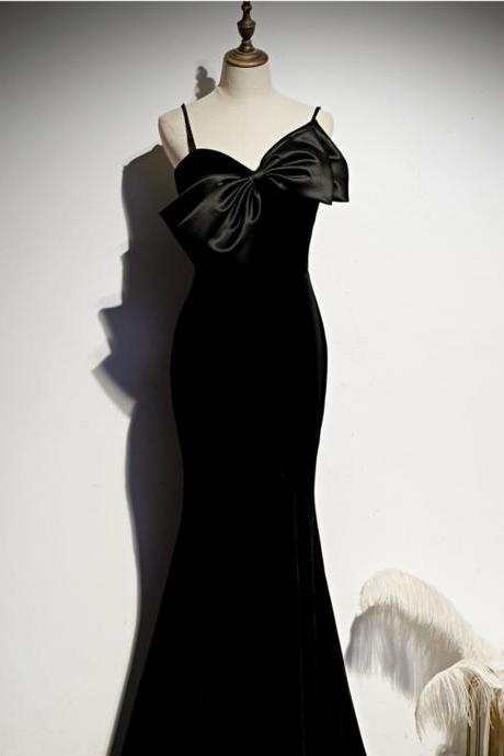 Banquet evening dresses female new summer temperament celebrity halter fishtail black long host dresses