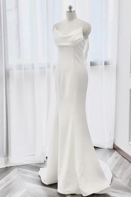 Halter fishtail light wedding dresses simple and generous bride new out of the door veil senior sense niche dresses satin 
