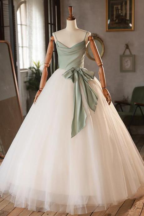 Light wedding dress simple light luxury senior sense bow studio theme dress