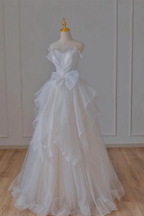 Brassiere light wedding dress dream super fairy bride travel out of the door gown temperament princess wind evening dress