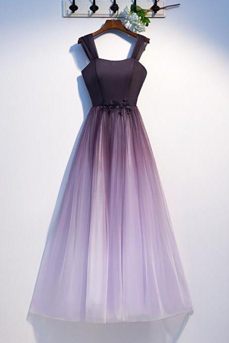 Purple Strapless Elegant Evening Dress Empire Sleeveless Floor-length Simple A-line Plus Size Women Formal Party Gown