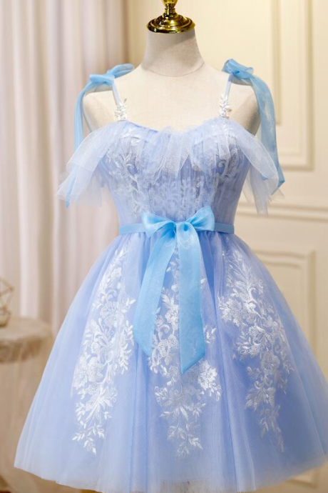 Homecoming Dresses,Cute Blue Short Party Dress Homecoming Dress