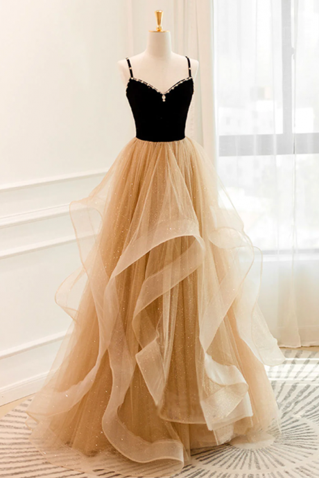 Prom Dresses,champagne Evening Dress, Style, Spaghetti Strap Party Dress