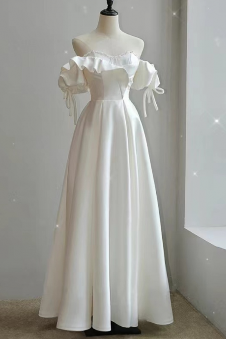 Prom Dresses,off Shoulder Prom Dress, White Party Dress