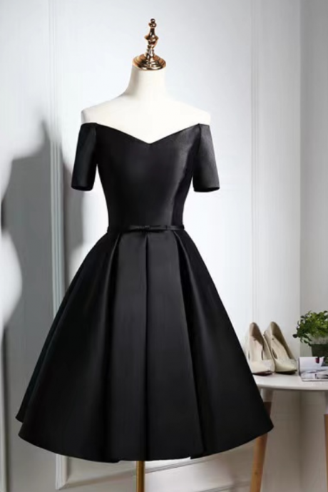Homecoming Dresses,v-neck Evening Dress,black Homecoming Dress