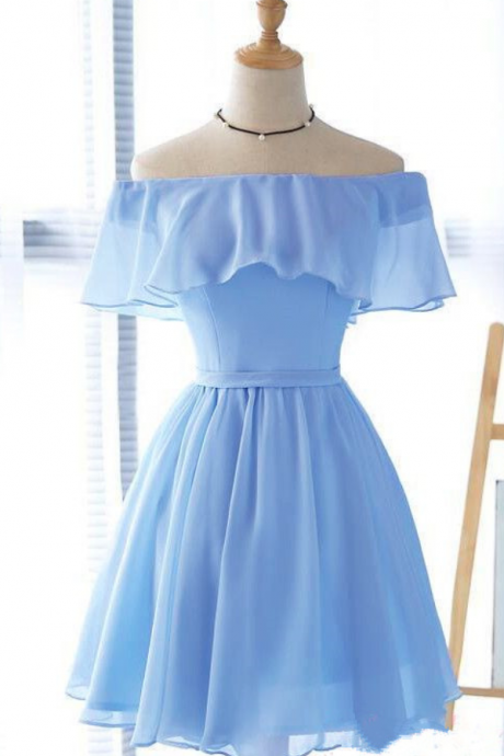 Homecoming Dresses,cute Blue Short Bridesmaid Dress