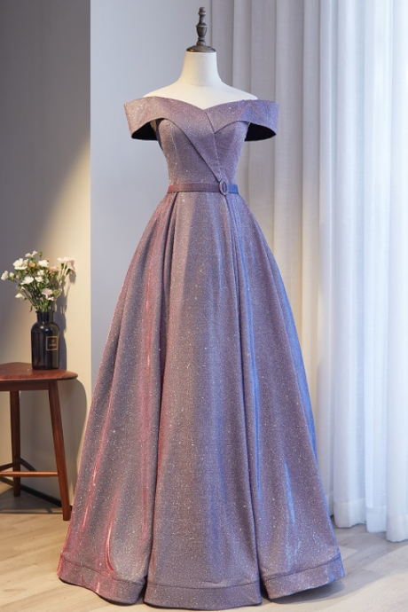 Prom Dresses,purple A Line Long Prom Dress
