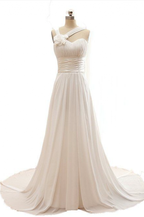 Prom Dresses,elegant Ivory Chiffon Long Party Gowns, Chiffon Prom Dresses