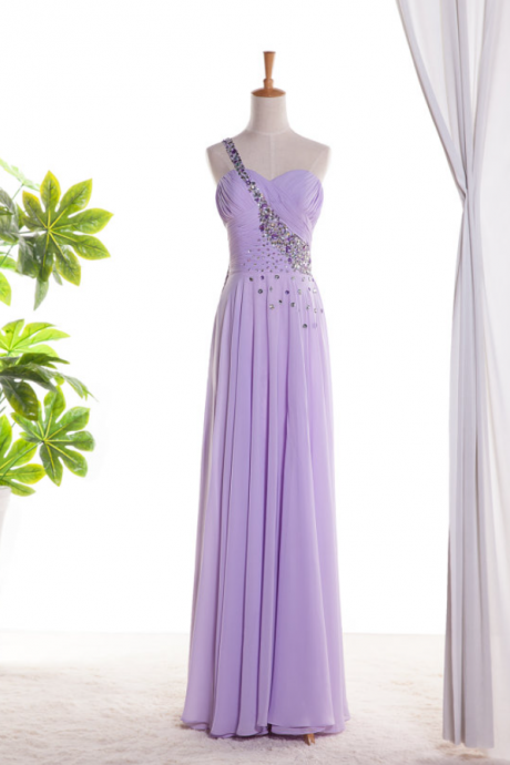 Prom Dresses,one Shoulder Prom Dress, Long Prom Dress, Lavender Prom Dresses