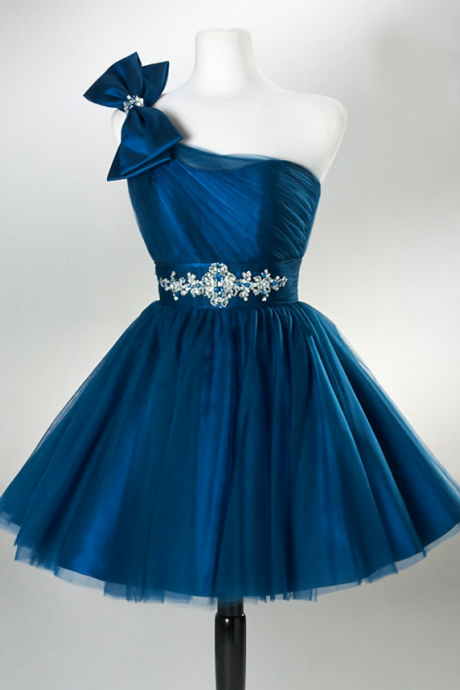 Homecoming Dresses, Charming Tulle Homecoming Dress,one-shoulder Homecoming Dress