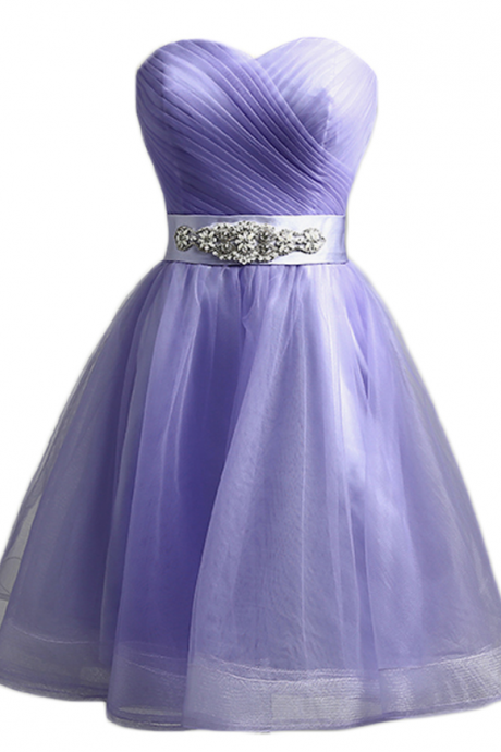 Homecoming Dresses,sexy Sweetheart Light Purple Tulle Short Prom Dress