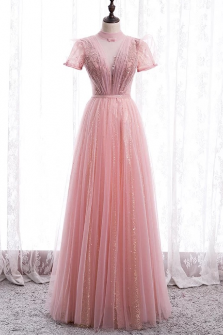 Prom Dresses,pink Evening Dress, Fairy Elegant Party Dress