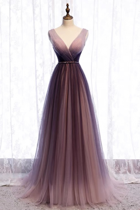 Prom Dresses,gradient Prom Dress,v-neck Party Dress
