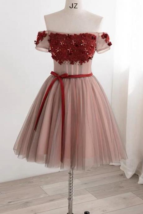 Homecoming Dresses, Strapless Prom Dress,chic Evening Dress Cute Pink Homecoming Dress