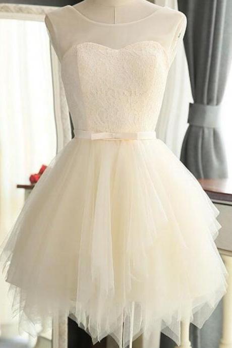 Homecoming Dresses, Simple Short Prom Dresses,ivory Homecoming Dresses,lace Homecoming Dress