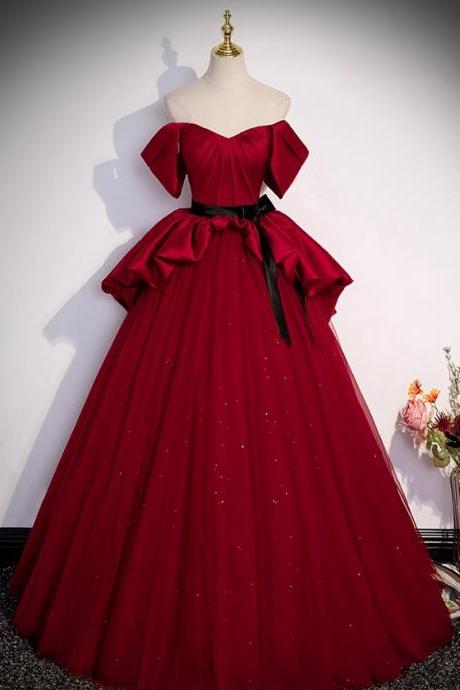 Prom Dresses,strapless Red Dresses Senior Sense Of Banquet Dresses Noble Temperament Models