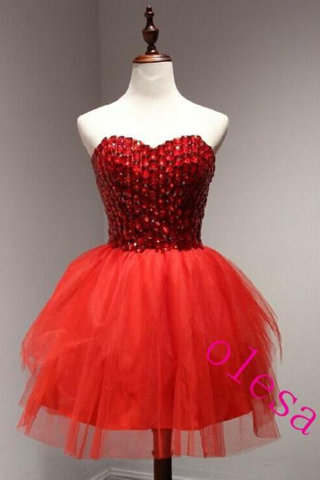 Homecoming Dress Red Short Homecoming Dress Short Prom Dress TULLE Cheap Prom Dress Party Prom Dress Junior Prom Dress