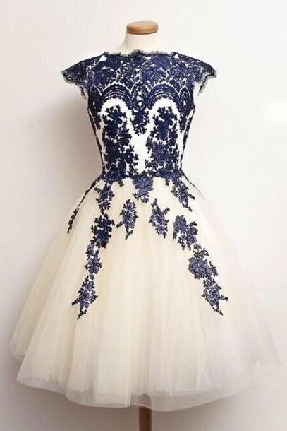 Lace Homecoming Dress,Tulle Homecoming Dress,Navy Blue Homecoming Dress,Lace Homecoming Dress,Short Prom Dress,Country Homecoming Gowns,Sweet 16 Dress,Simple Homecoming Dress,Casual Parties Gowns
