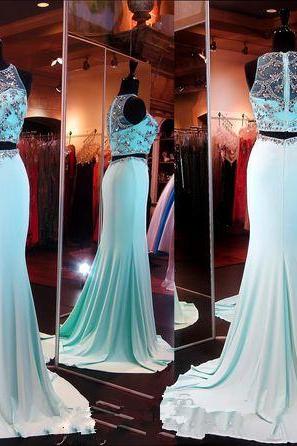2 Piece Prom Gown,Two Piece Prom Dresses,Evening Gowns,2 Pieces Party Dresses,Sexy Evening Gowns,Sparkle Formal Dress For Teens