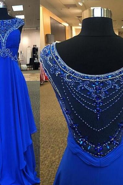 Backless Prom Dresses,open Back Prom Gowns,royal Blue Prom Dresses ,prom Dresses,chiffon Open Backs Prom Gown,fitted Prom Dress