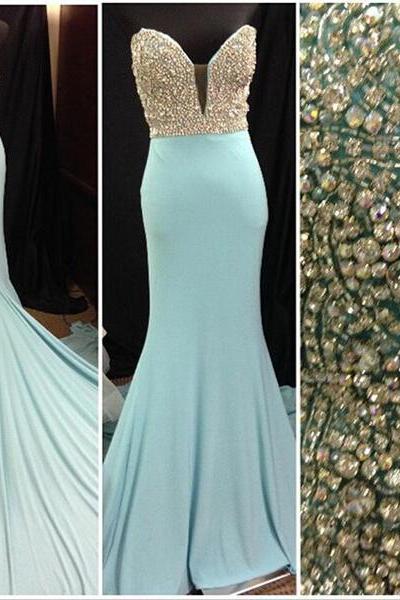 Prom Dresses,Light Blue Prom Dress,Prom Gown,Prom Dresses,Chiffion Evening Gowns, Evening Gown