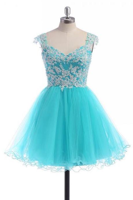 Tulle Homecoming Dress,Lace Homecoming Dress,Blue Homecoming Dress,Fitted Homecoming Dress,Short Prom Dress,Homecoming Gowns,Cute Sweet 16 Dress For Teens