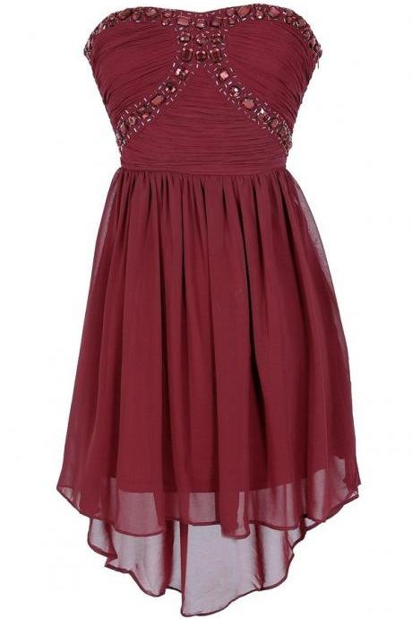 Burgundy Homecoming Dress,chiffon Homecoming Dresses,homecoming Gowns,beading Party Dress,short Prom Dress, Sweet 16 Dress,sparkly Homecoming