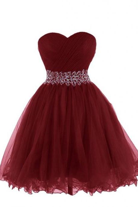 Burgundy Homecoming Dress,wine Red Homecoming Dresses,beading Homecoming Gowns,cute Party Dress,short Prom Dress,sweet 16 Dress,sparkly