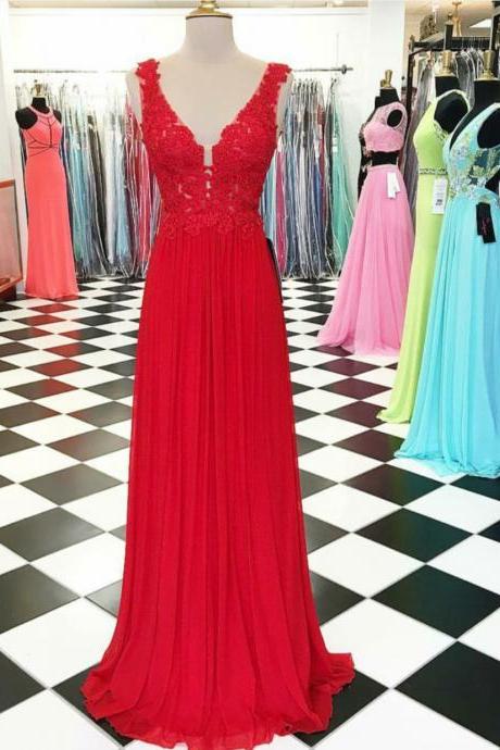 Red Prom Dresses,Prom Dress,Red Prom Gown,Lace Prom Gowns,Elegant Evening Dress,Modest Evening Gowns,Simple Party Gowns,2016 Lace Prom Dress