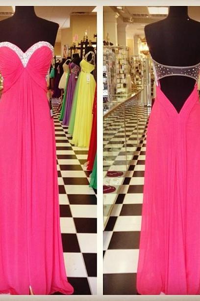 Pink Backless Prom Dresses,Open Back Prom Gowns, Pink Prom Dresses,Party Dresses,Long Prom Gown,Open Backs Prom Dress,Sparkle Evening Gown,Sparkly Party Gowbs
