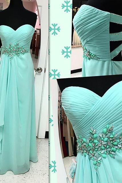 Mint Green Prom Dresses,Evening Dresses,New Fashion Prom Gowns,Elegant Prom Dress,Princess Prom Dresses,Chiffon Evening Gowns,Sparkle Formal Dress